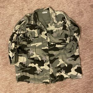 Fun oversized one size fits all camo button down
